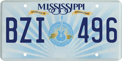 MS license plate BZI496