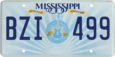 MS license plate BZI499