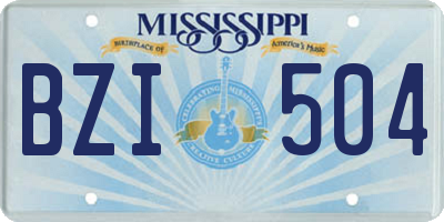 MS license plate BZI504