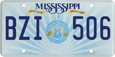 MS license plate BZI506