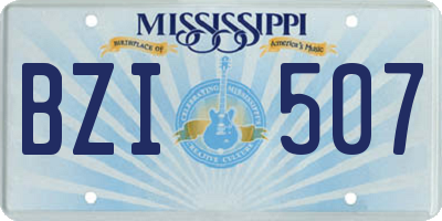 MS license plate BZI507