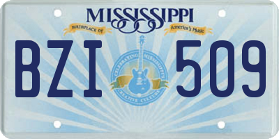 MS license plate BZI509