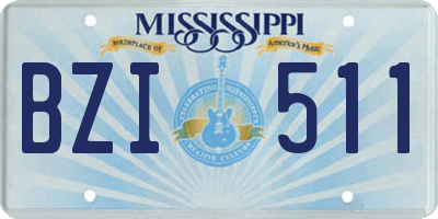 MS license plate BZI511