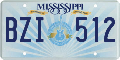 MS license plate BZI512