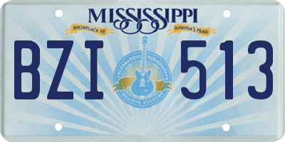 MS license plate BZI513