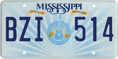 MS license plate BZI514