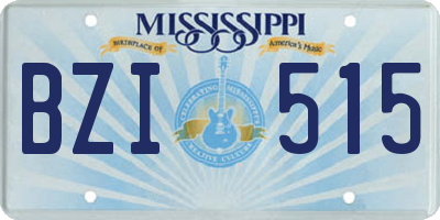 MS license plate BZI515