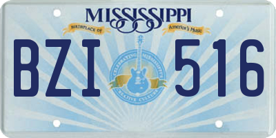 MS license plate BZI516