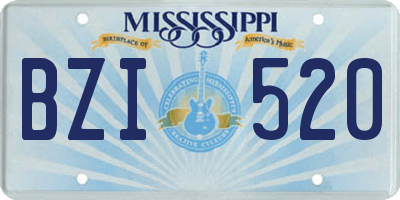 MS license plate BZI520