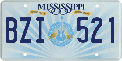 MS license plate BZI521