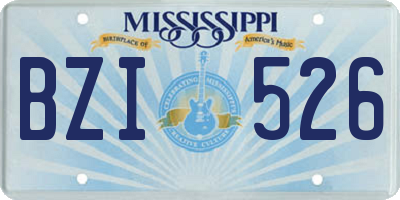 MS license plate BZI526