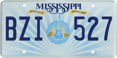 MS license plate BZI527