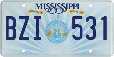 MS license plate BZI531