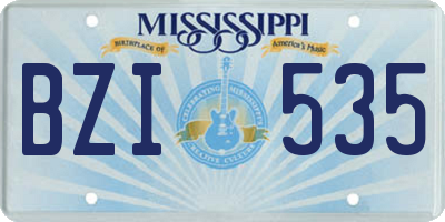 MS license plate BZI535