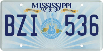 MS license plate BZI536