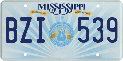 MS license plate BZI539