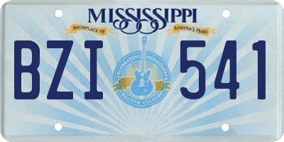 MS license plate BZI541