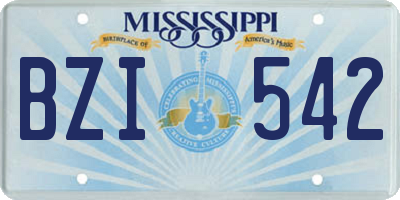 MS license plate BZI542
