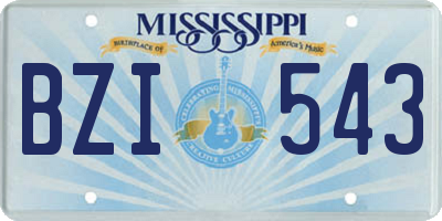 MS license plate BZI543