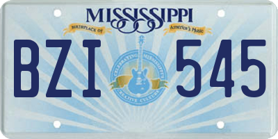 MS license plate BZI545