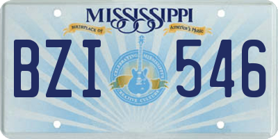MS license plate BZI546