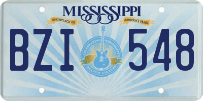 MS license plate BZI548