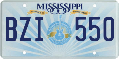 MS license plate BZI550