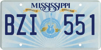 MS license plate BZI551