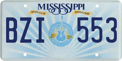 MS license plate BZI553