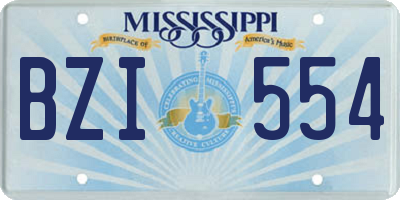 MS license plate BZI554