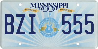 MS license plate BZI555