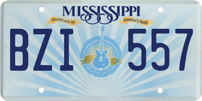 MS license plate BZI557
