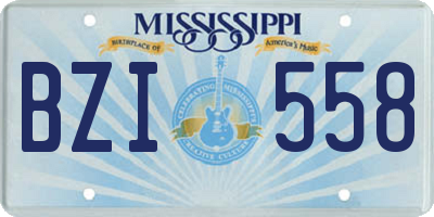 MS license plate BZI558