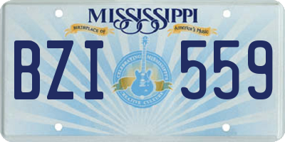 MS license plate BZI559