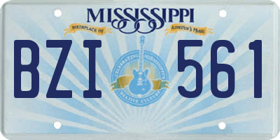 MS license plate BZI561