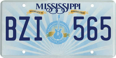 MS license plate BZI565