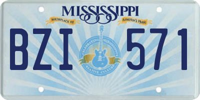 MS license plate BZI571