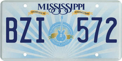 MS license plate BZI572