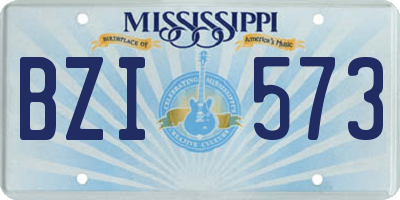 MS license plate BZI573
