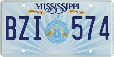 MS license plate BZI574