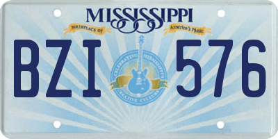 MS license plate BZI576