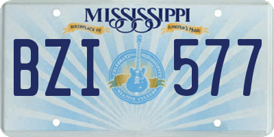 MS license plate BZI577