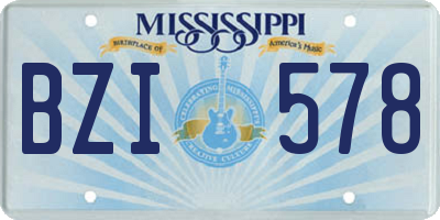 MS license plate BZI578