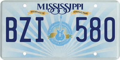 MS license plate BZI580