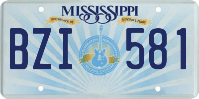 MS license plate BZI581