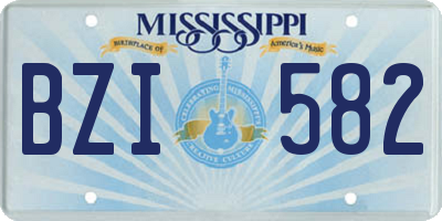 MS license plate BZI582
