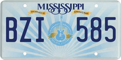 MS license plate BZI585