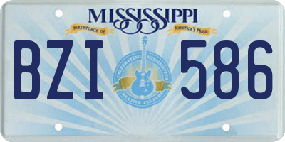 MS license plate BZI586