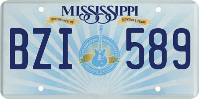 MS license plate BZI589
