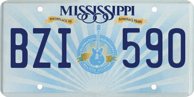 MS license plate BZI590